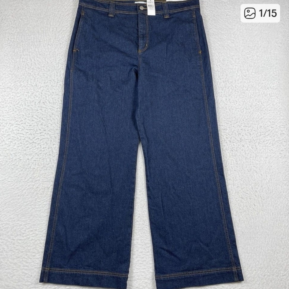 Loft Jeans Womens 32/14 Blue Denim The Wide Leg High Rise Casual Workwear Trendy